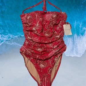 Garnet Hill Twist Front Ruched Removable Halter Strap - Size 6 New with tags